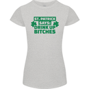 St Patricks Day Says Drink up Bitches Beer Womens Petite Cut T-Shirt Sports Grey