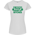St Patricks Day Says Drink up Bitches Beer Womens Petite Cut T-Shirt White