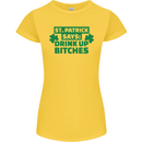 St Patricks Day Says Drink up Bitches Beer Womens Petite Cut T-Shirt Yellow