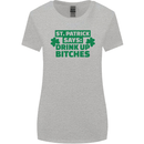 St Patricks Day Says Drink up Bitches Beer Womens Wider Cut T-Shirt Sports Grey