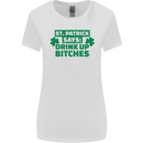 St Patricks Day Says Drink up Bitches Beer Womens Wider Cut T-Shirt White