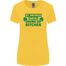 St Patricks Day Says Drink up Bitches Beer Womens Wider Cut T-Shirt Yellow