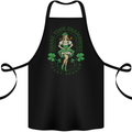 St Patricks Day Shake Your Shamrocks Cotton Apron 100% Organic Black