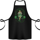 St Patricks Day Shake Your Shamrocks Cotton Apron 100% Organic Black