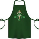 St Patricks Day Shake Your Shamrocks Cotton Apron 100% Organic Forest Green