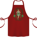 St Patricks Day Shake Your Shamrocks Cotton Apron 100% Organic Maroon