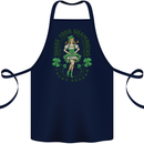 St Patricks Day Shake Your Shamrocks Cotton Apron 100% Organic Navy Blue