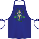 St Patricks Day Shake Your Shamrocks Cotton Apron 100% Organic Royal Blue