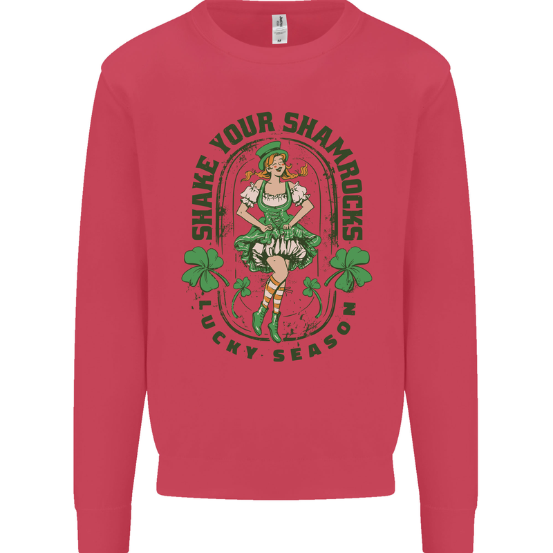 St Patricks Day Shake Your Shamrocks Kids Sweatshirt Jumper Heliconia