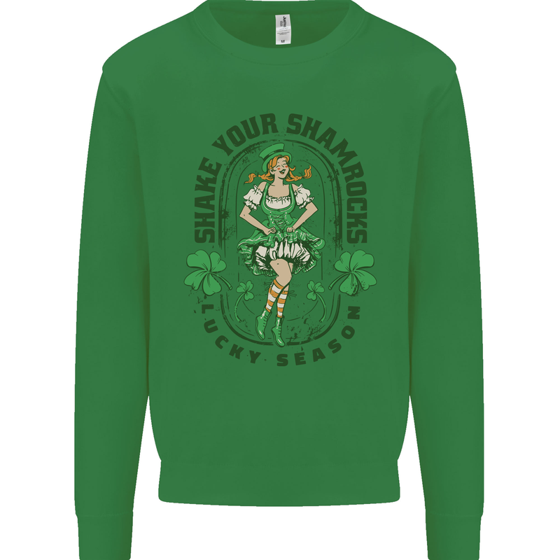 St Patricks Day Shake Your Shamrocks Kids Sweatshirt Jumper Irish Green