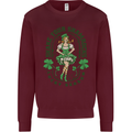 St Patricks Day Shake Your Shamrocks Kids Sweatshirt Jumper Maroon