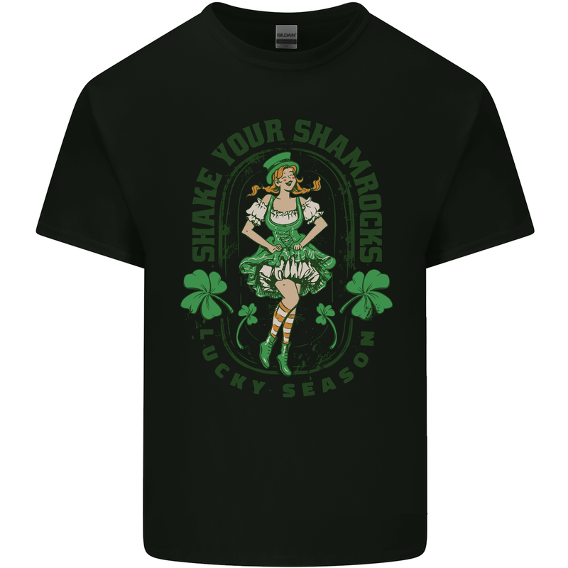 St Patricks Day Shake Your Shamrocks Kids T-Shirt Childrens Black