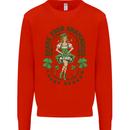 St Patricks Day Shake Your Shamrocks Mens Sweatshirt Jumper Bright Red