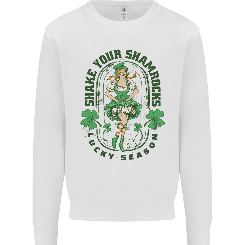 St Patricks Day Shake Your Shamrocks Mens Sweatshirt Jumper White