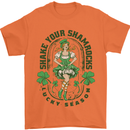 St Patricks Day Shake Your Shamrocks Mens T-Shirt 100% Cotton Orange