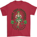 St Patricks Day Shake Your Shamrocks Mens T-Shirt 100% Cotton Red