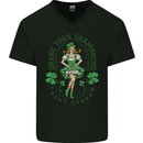 St Patricks Day Shake Your Shamrocks Mens V-Neck Cotton T-Shirt Black