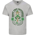 St Patricks Day Shake Your Shamrocks Mens V-Neck Cotton T-Shirt Sports Grey