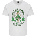 St Patricks Day Shake Your Shamrocks Mens V-Neck Cotton T-Shirt White