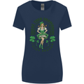 St Patricks Day Shake Your Shamrocks Womens Wider Cut T-Shirt Navy Blue