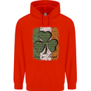 St Patricks Day Shamrock 3 Leaf Clover Childrens Kids Hoodie Bright Red