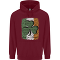 St Patricks Day Shamrock 3 Leaf Clover Childrens Kids Hoodie Maroon