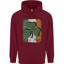 St Patricks Day Shamrock 3 Leaf Clover Childrens Kids Hoodie Maroon