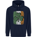 St Patricks Day Shamrock 3 Leaf Clover Childrens Kids Hoodie Navy Blue