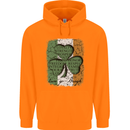 St Patricks Day Shamrock 3 Leaf Clover Childrens Kids Hoodie Orange
