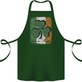 St Patricks Day Shamrock 3 Leaf Clover Cotton Apron 100% Organic Forest Green
