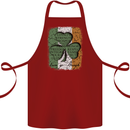 St Patricks Day Shamrock 3 Leaf Clover Cotton Apron 100% Organic Maroon