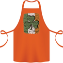 St Patricks Day Shamrock 3 Leaf Clover Cotton Apron 100% Organic Orange
