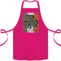 St Patricks Day Shamrock 3 Leaf Clover Cotton Apron 100% Organic Pink