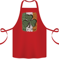 St Patricks Day Shamrock 3 Leaf Clover Cotton Apron 100% Organic Red
