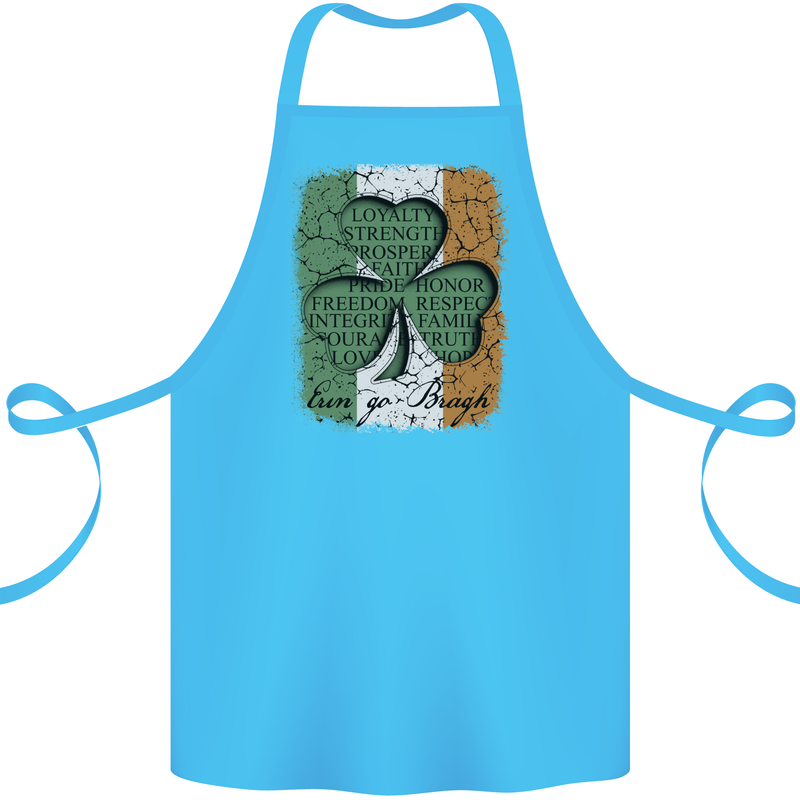 St Patricks Day Shamrock 3 Leaf Clover Cotton Apron 100% Organic Turquoise