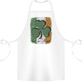 St Patricks Day Shamrock 3 Leaf Clover Cotton Apron 100% Organic White