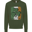 St Patricks Day Shamrock 3 Leaf Clover Kids Sweatshirt Jumper Forest Green