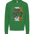 St Patricks Day Shamrock 3 Leaf Clover Kids Sweatshirt Jumper Irish Green