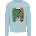 St Patricks Day Shamrock 3 Leaf Clover Kids Sweatshirt Jumper Light Blue