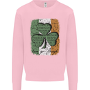 St Patricks Day Shamrock 3 Leaf Clover Kids Sweatshirt Jumper Light Pink