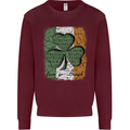 St Patricks Day Shamrock 3 Leaf Clover Kids Sweatshirt Jumper Maroon
