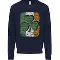 St Patricks Day Shamrock 3 Leaf Clover Kids Sweatshirt Jumper Navy Blue