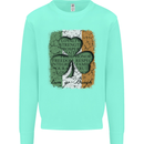 St Patricks Day Shamrock 3 Leaf Clover Kids Sweatshirt Jumper Peppermint