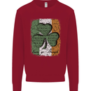 St Patricks Day Shamrock 3 Leaf Clover Kids Sweatshirt Jumper Red
