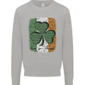 St Patricks Day Shamrock 3 Leaf Clover Kids Sweatshirt Jumper Sports Grey