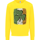 St Patricks Day Shamrock 3 Leaf Clover Kids Sweatshirt Jumper Yellow