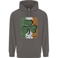 St Patricks Day Shamrock 3 Leaf Clover Mens 80% Cotton Hoodie Charcoal