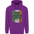 St Patricks Day Shamrock 3 Leaf Clover Mens 80% Cotton Hoodie Purple