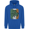 St Patricks Day Shamrock 3 Leaf Clover Mens 80% Cotton Hoodie Royal Blue