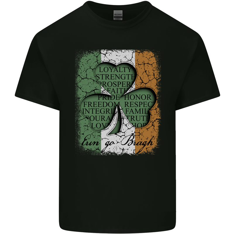 St Patricks Day Shamrock 3 Leaf Clover Mens Cotton T-Shirt Tee Top Black